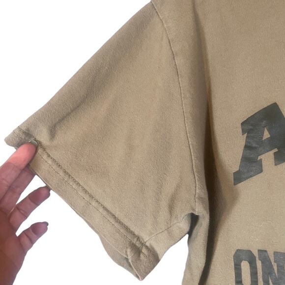 Jo Anne Olive Green Short Sleeve Aruba One Happy Island T-Shirt Women Sz L - Picture 4 of 7